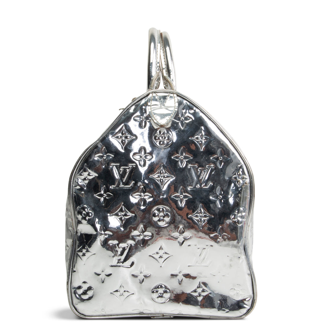 LOUIS VUITTON Speedy 35 - Miroir Patent - Silver OUTLET FINAL SALE