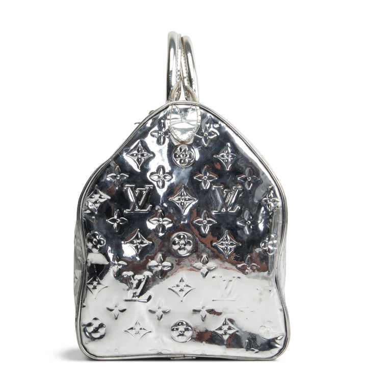 LOUIS VUITTON Speedy 35 - Miroir Patent - Silver OUTLET FINAL SALE