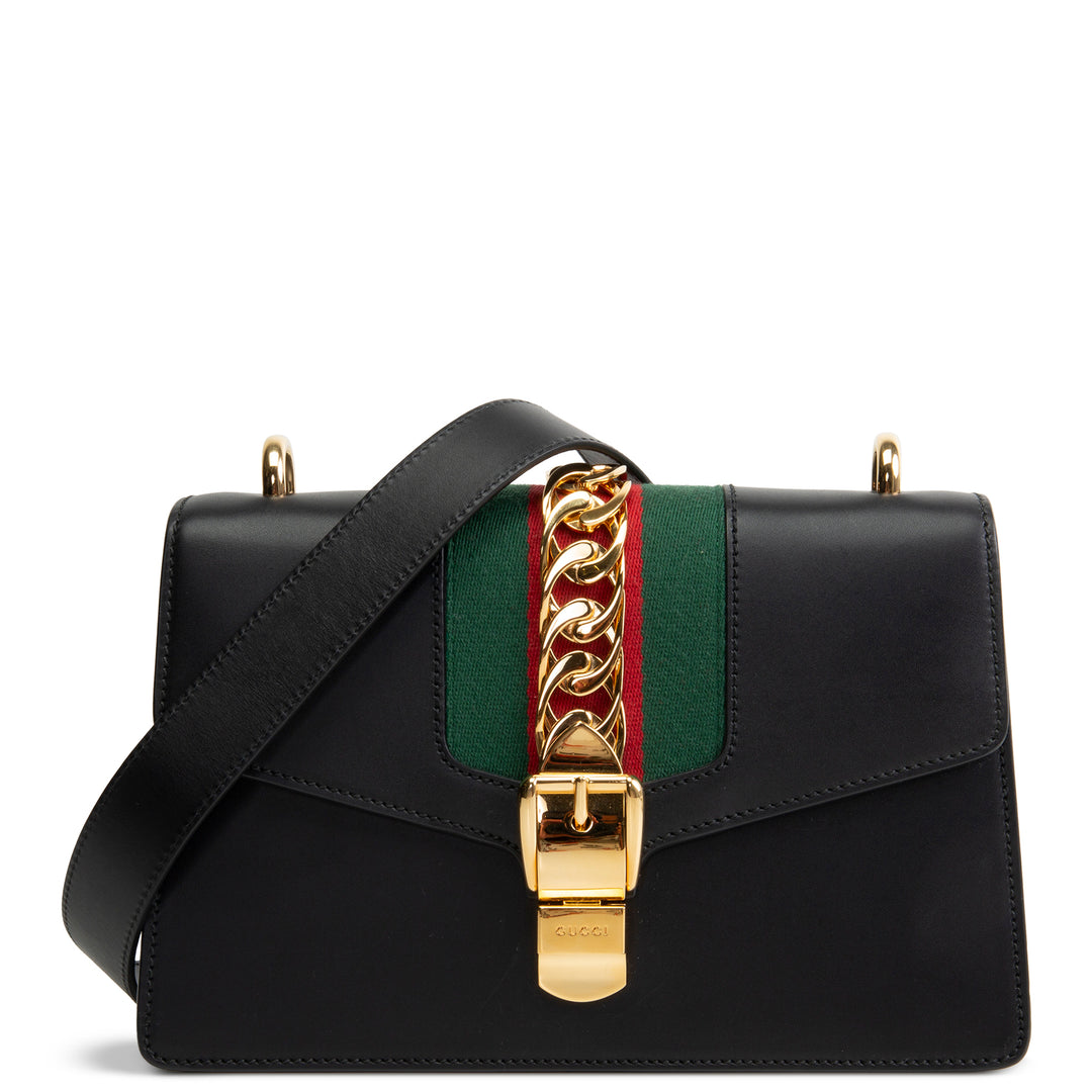 GUCCI Small Sylvie Shoulder Bag - Black