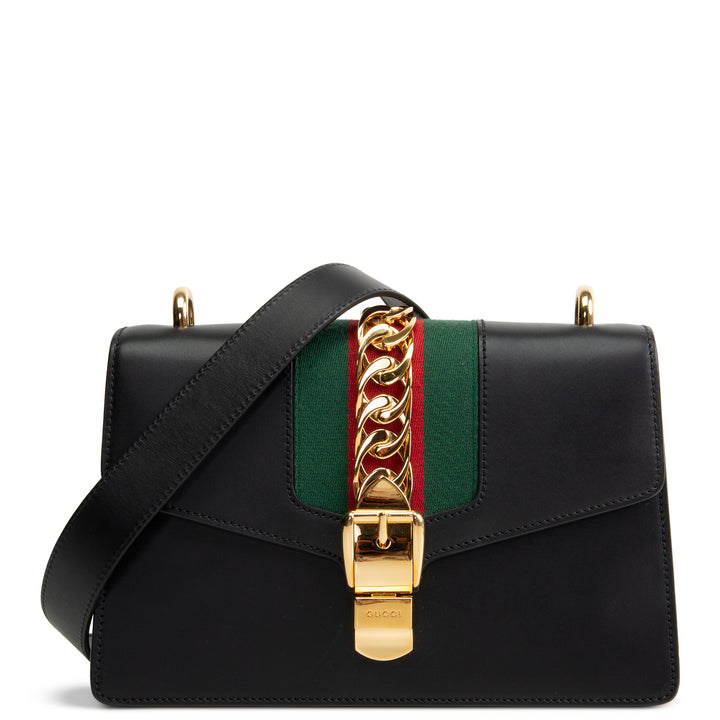 GUCCI Small Sylvie Shoulder Bag - Black