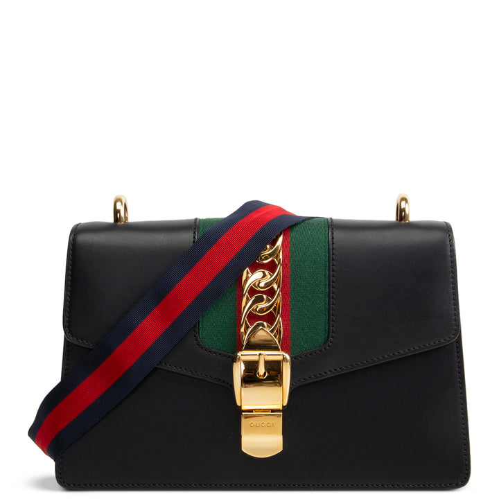 GUCCI Small Sylvie Shoulder Bag - Black