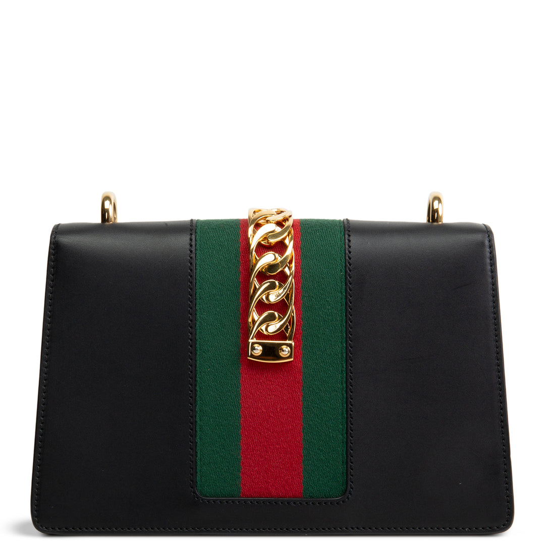 GUCCI Small Sylvie Shoulder Bag - Black