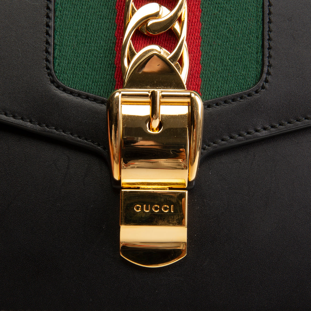 GUCCI Small Sylvie Shoulder Bag - Black