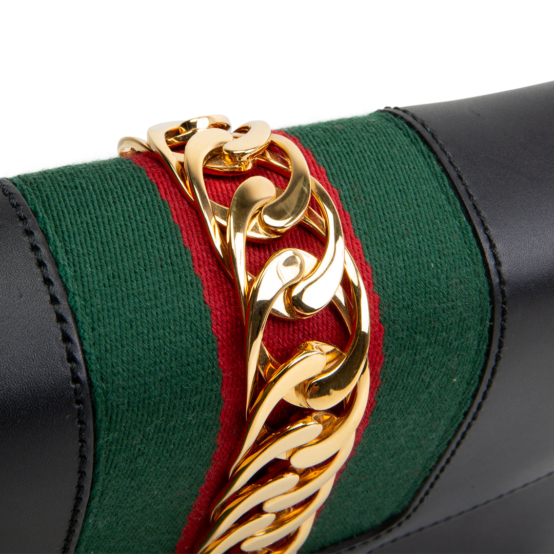 GUCCI Small Sylvie Shoulder Bag - Black