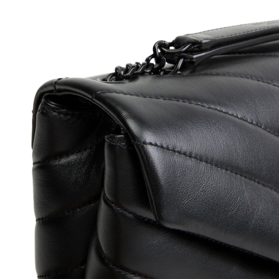 SAINT LAURENT Small Loulou Shoulder Bag  - Black