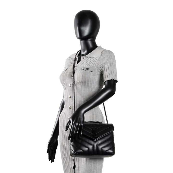 SAINT LAURENT Small Loulou Shoulder Bag  - Black