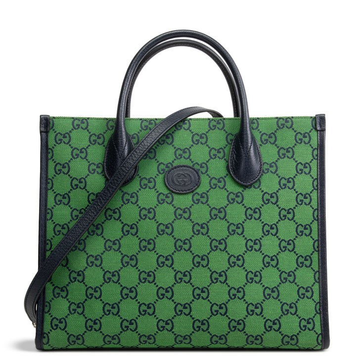 GUCCI GG Canvas Interlocking G Tote - Green