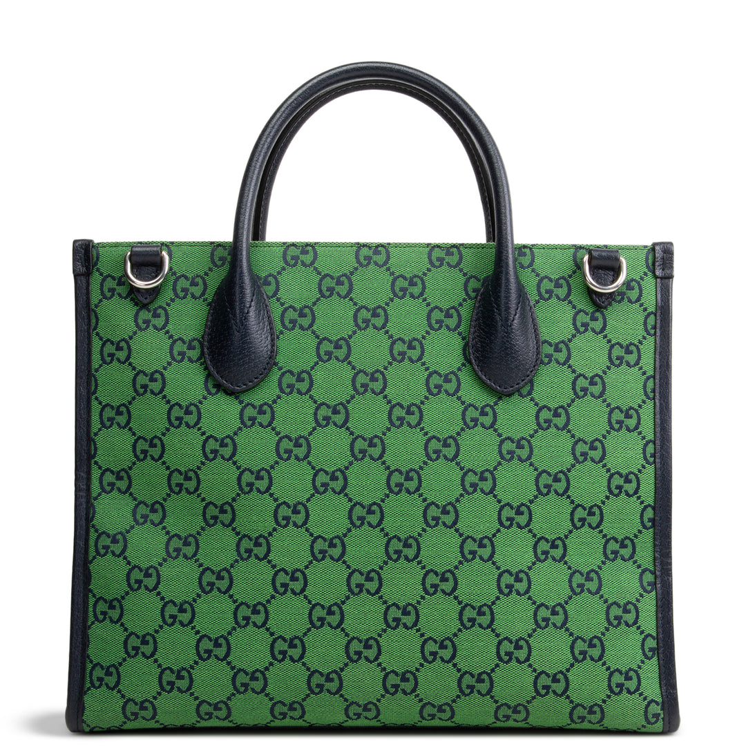 GUCCI GG Canvas Interlocking G Tote - Green