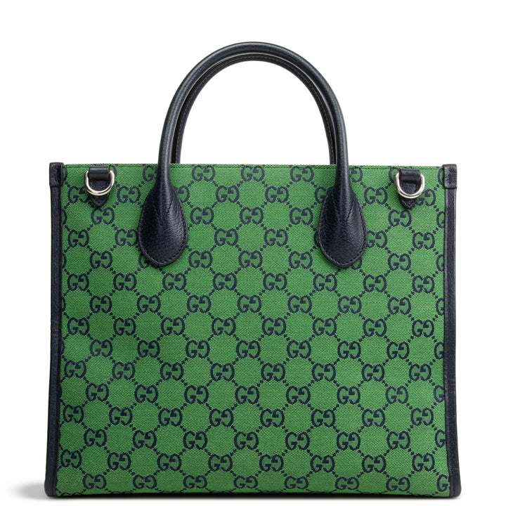 GUCCI GG Canvas Interlocking G Tote - Green