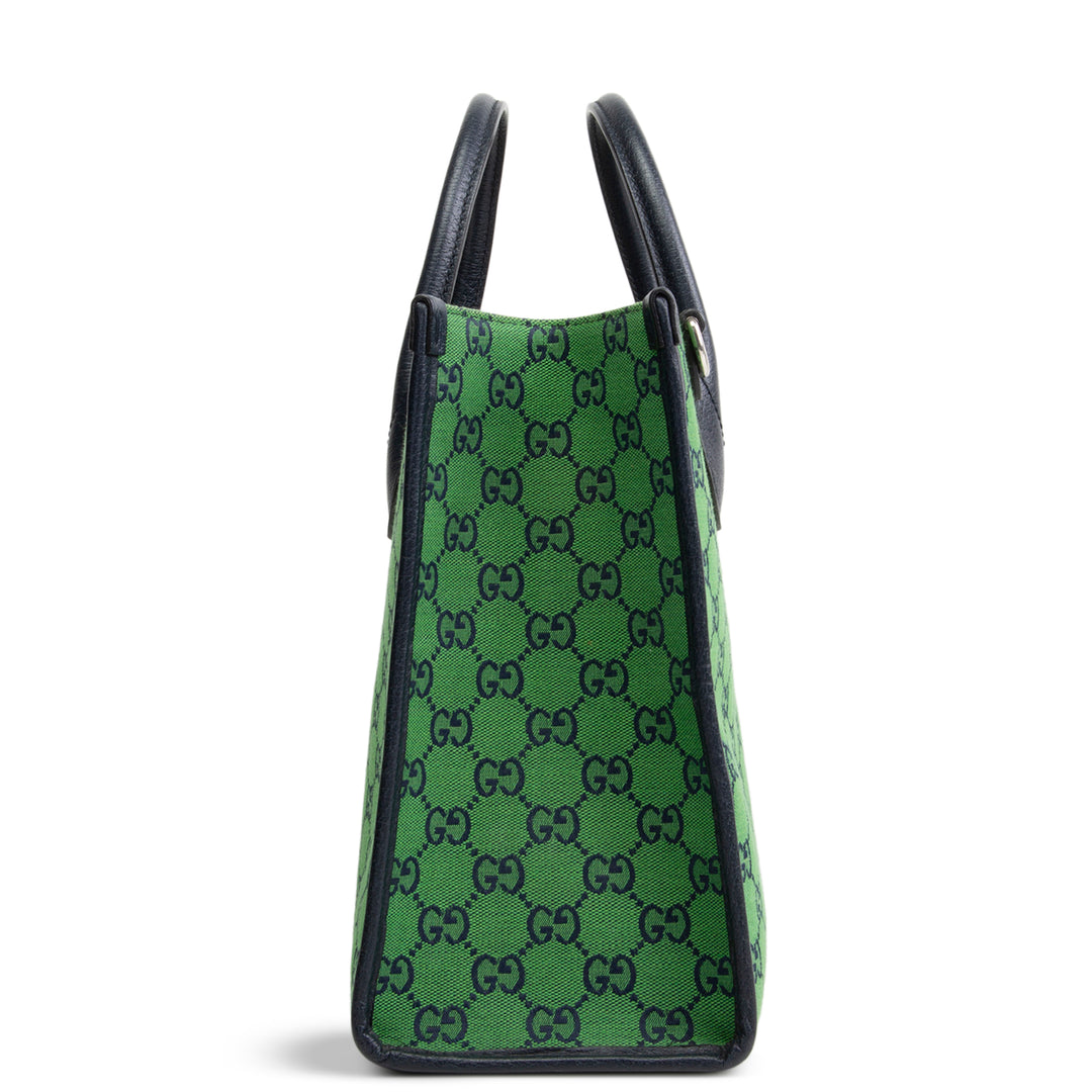 GUCCI GG Canvas Interlocking G Tote - Green