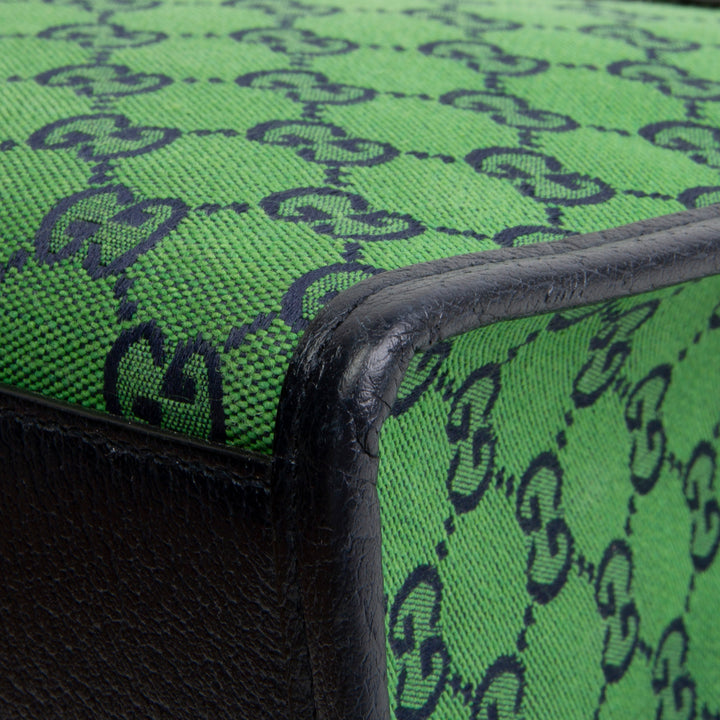 GUCCI GG Canvas Interlocking G Tote - Green