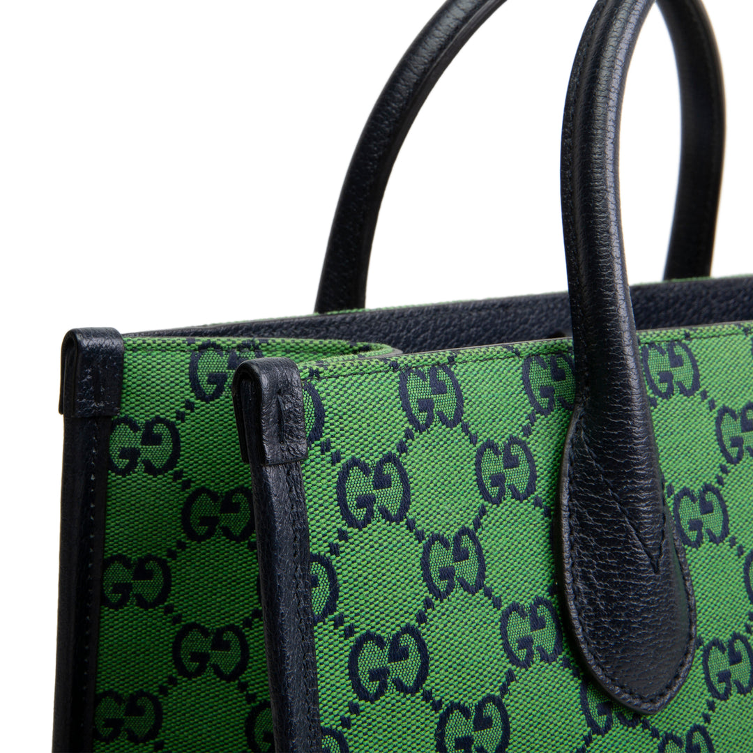 GUCCI GG Canvas Interlocking G Tote - Green