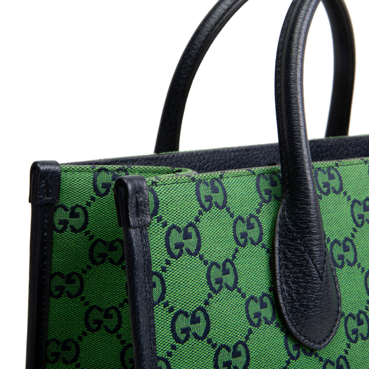 GUCCI GG Canvas Interlocking G Tote - Green