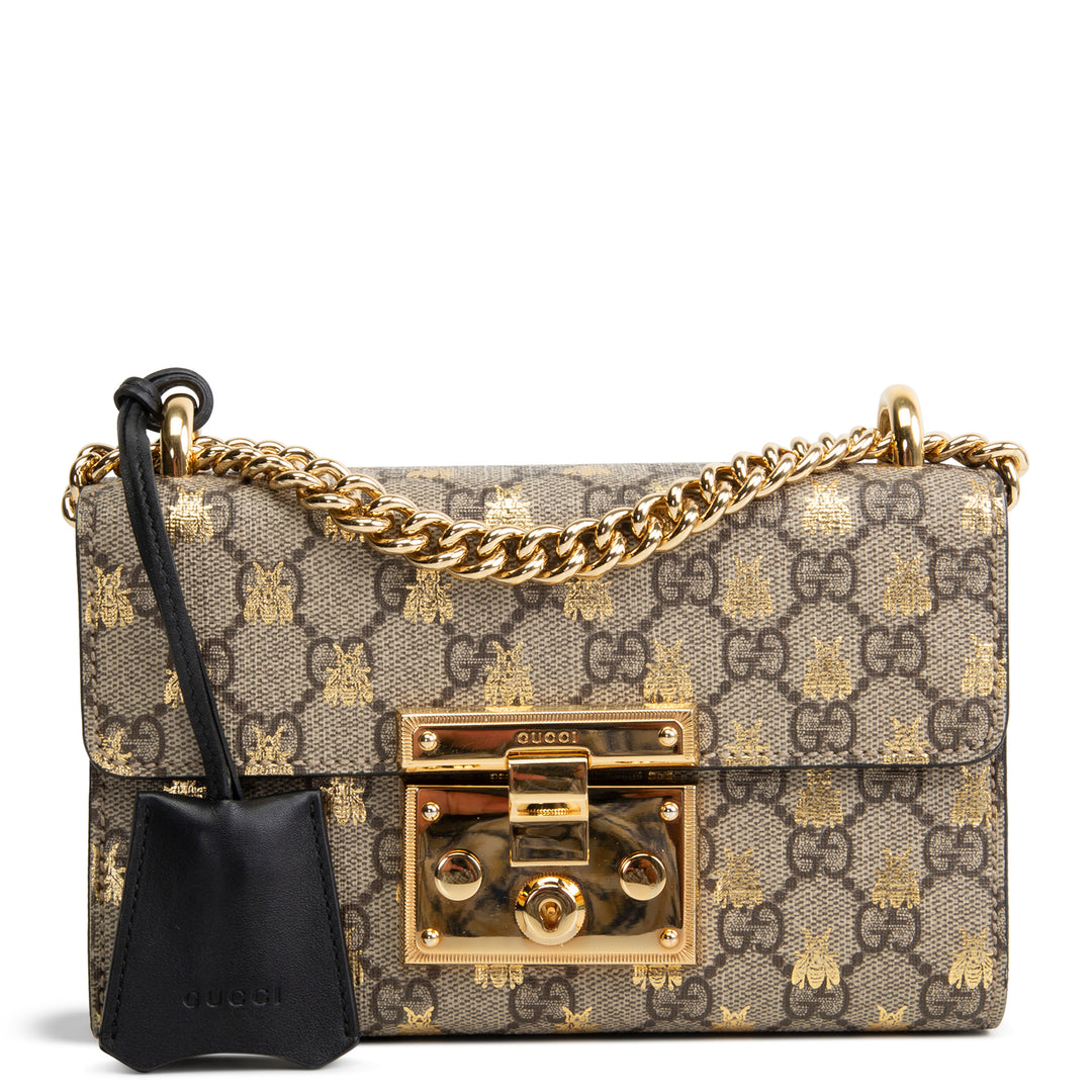 GUCCI GG Supreme Bee Padlock Shoulder Bag