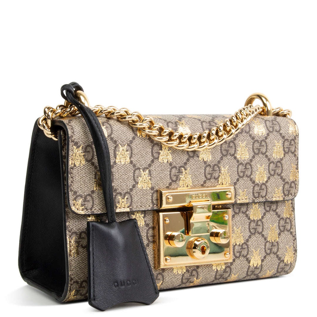 GUCCI GG Supreme Bee Padlock Shoulder Bag