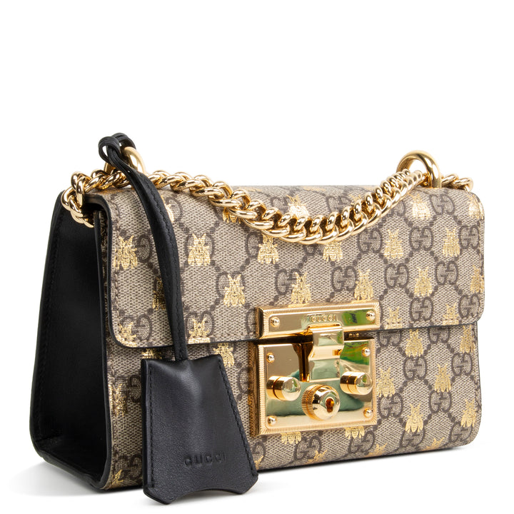 GUCCI GG Supreme Bee Padlock Shoulder Bag