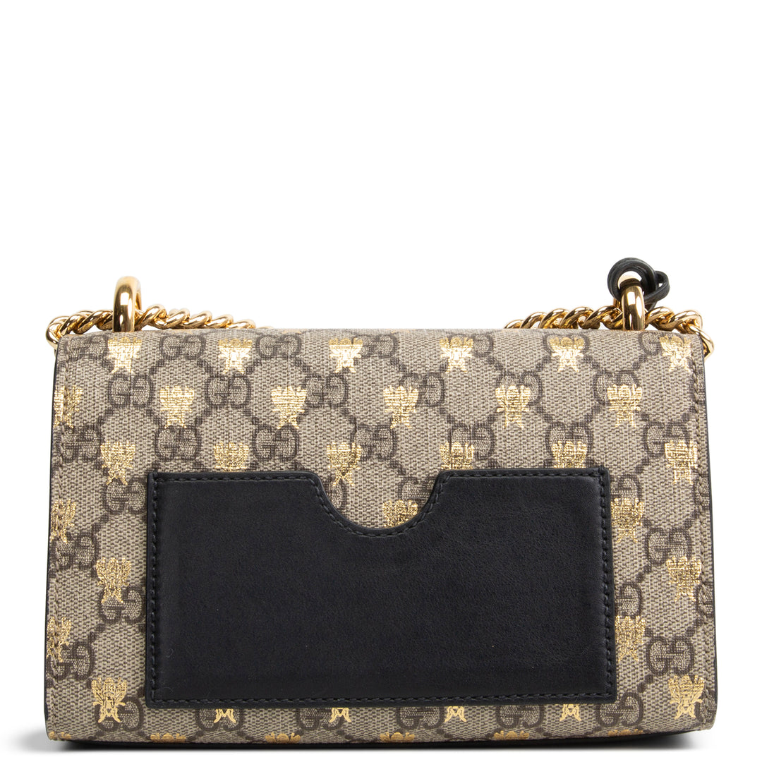 GUCCI GG Supreme Bee Padlock Shoulder Bag