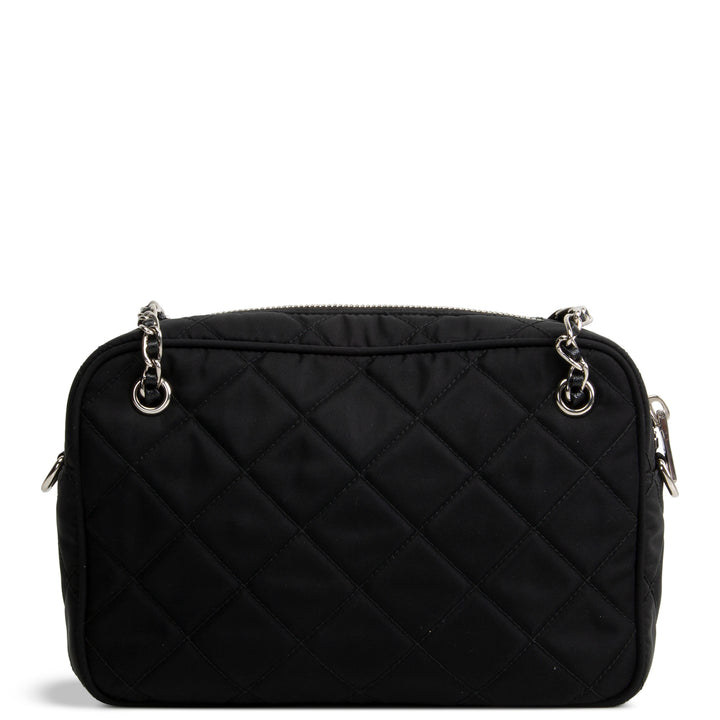 PRADA Tessuto Nylon Impuntu Shoulder Bag - Black