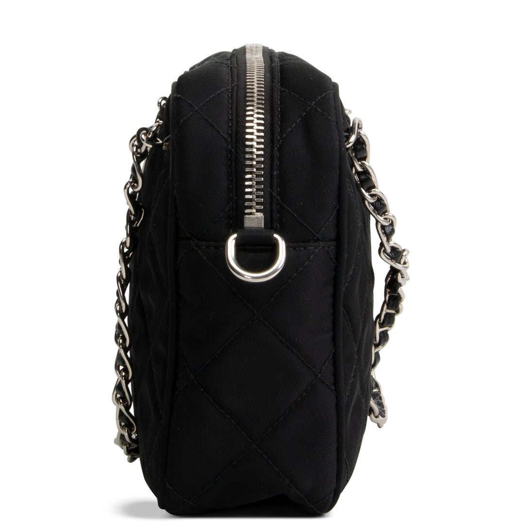 PRADA Tessuto Nylon Impuntu Shoulder Bag - Black