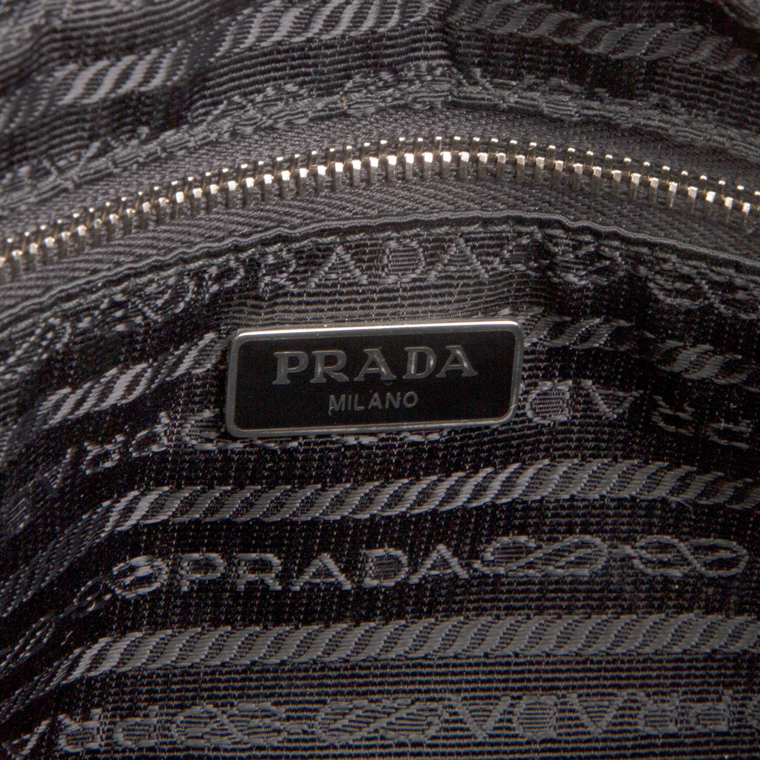 PRADA Tessuto Nylon Impuntu Shoulder Bag - Black