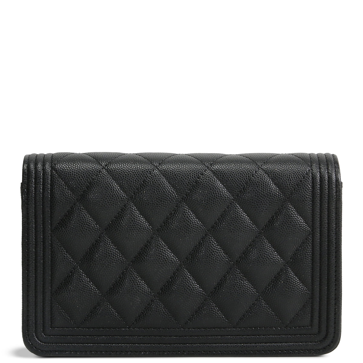 CHANEL Boy Wallet On Chain - Quilted Caviar