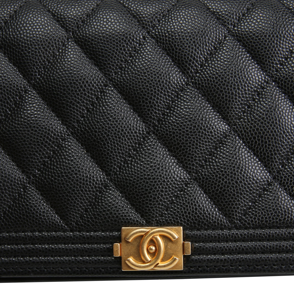 CHANEL Boy Wallet On Chain - Quilted Caviar