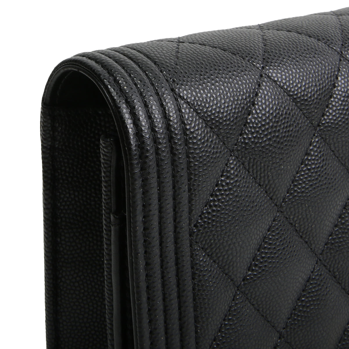 CHANEL Boy Wallet On Chain - Quilted Caviar