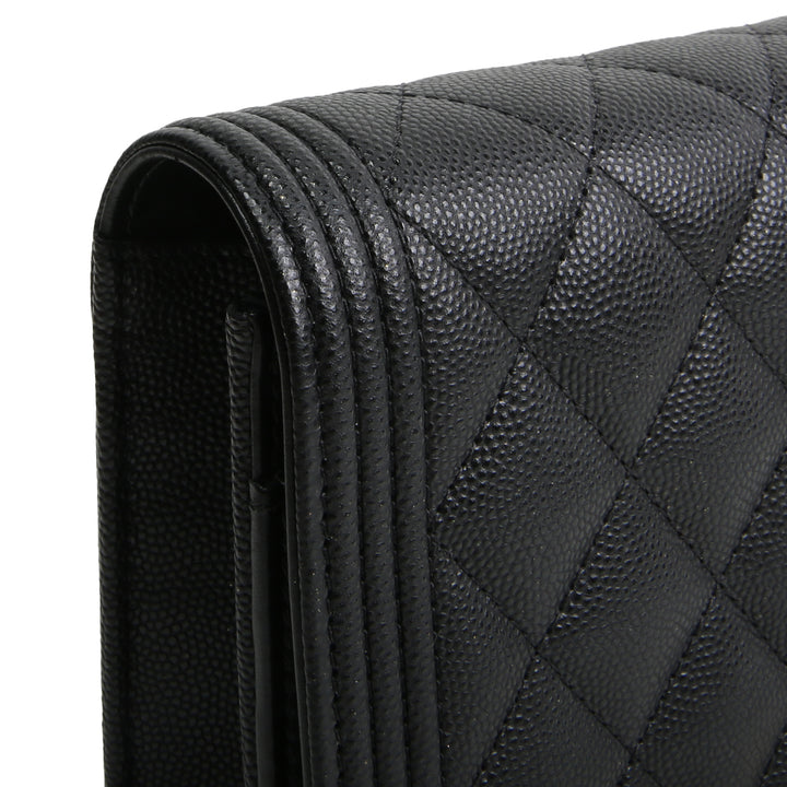 CHANEL Boy Wallet On Chain - Quilted Caviar