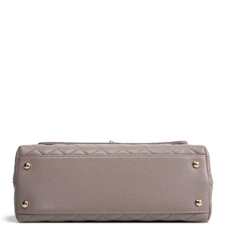CHANEL Small Lizard Trimmed Coco Handle Shoulder Bag - Light Purple
