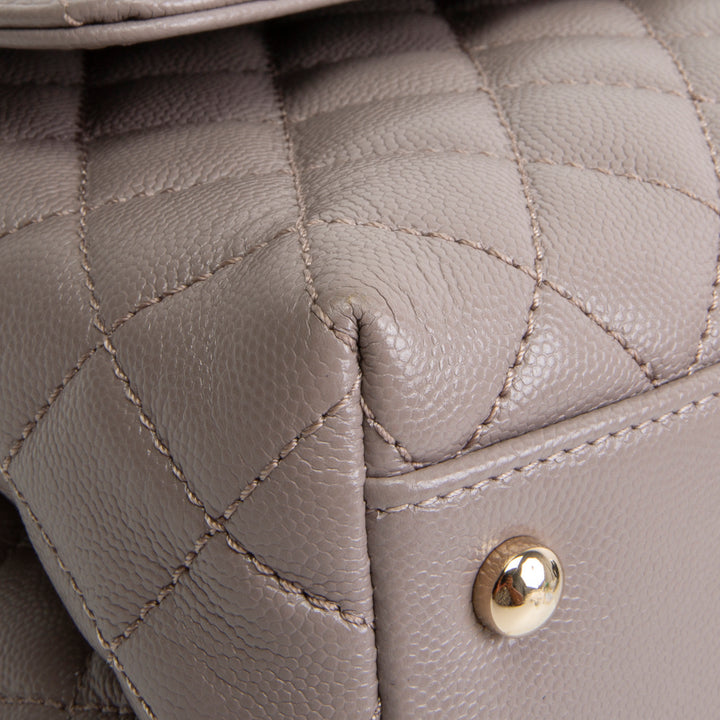 CHANEL Small Lizard Trimmed Coco Handle Shoulder Bag - Light Purple