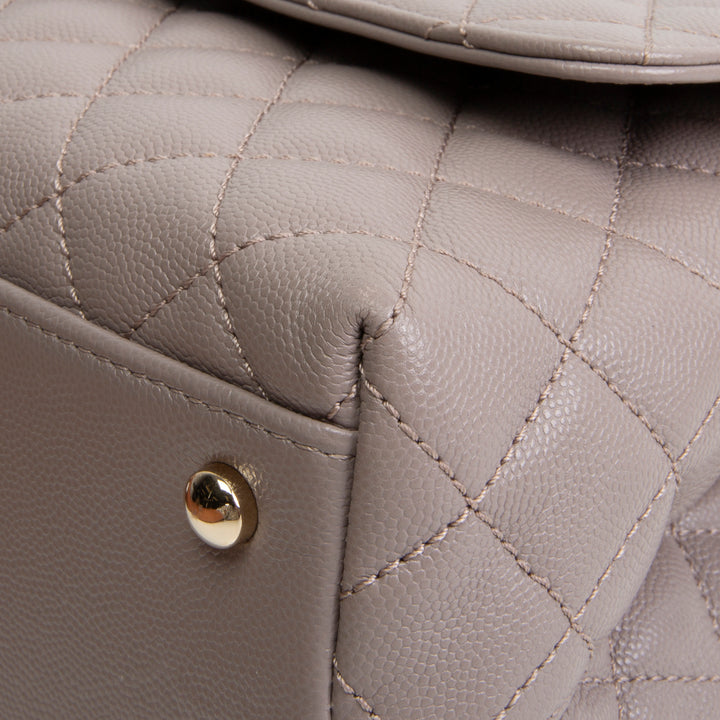 CHANEL Small Lizard Trimmed Coco Handle Shoulder Bag - Light Purple
