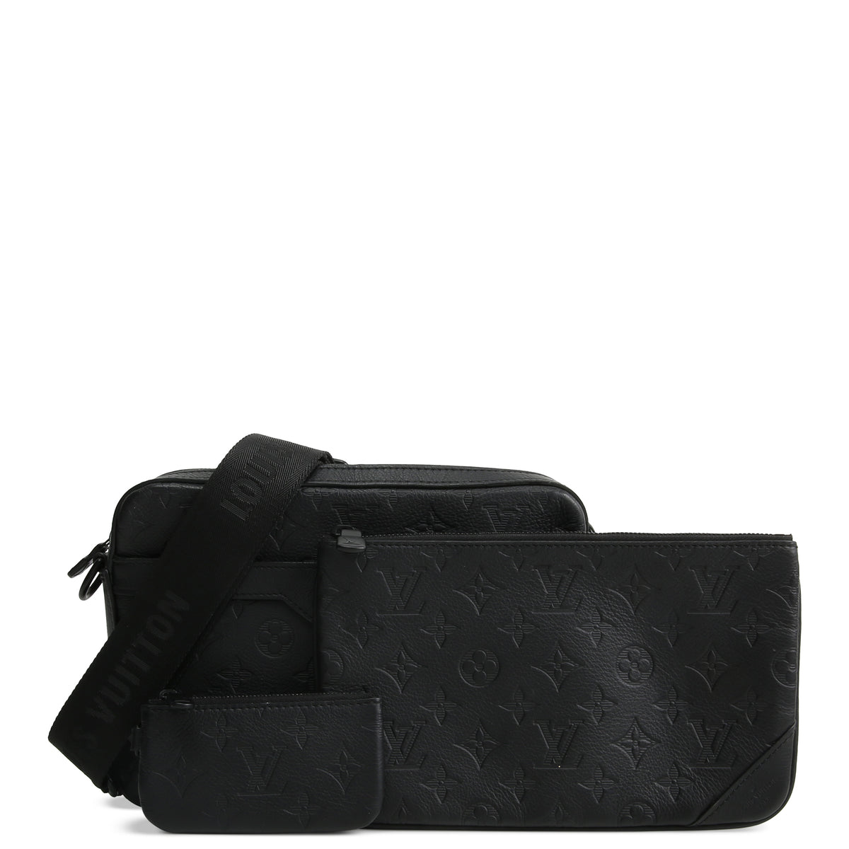 LOUIS VUITTON Monogram Shadow Trio Messenger Bag - Black