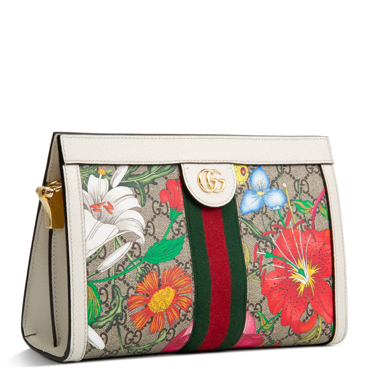 GUCCI GG Supreme Flora Ophida Chain Shoulder Bag
