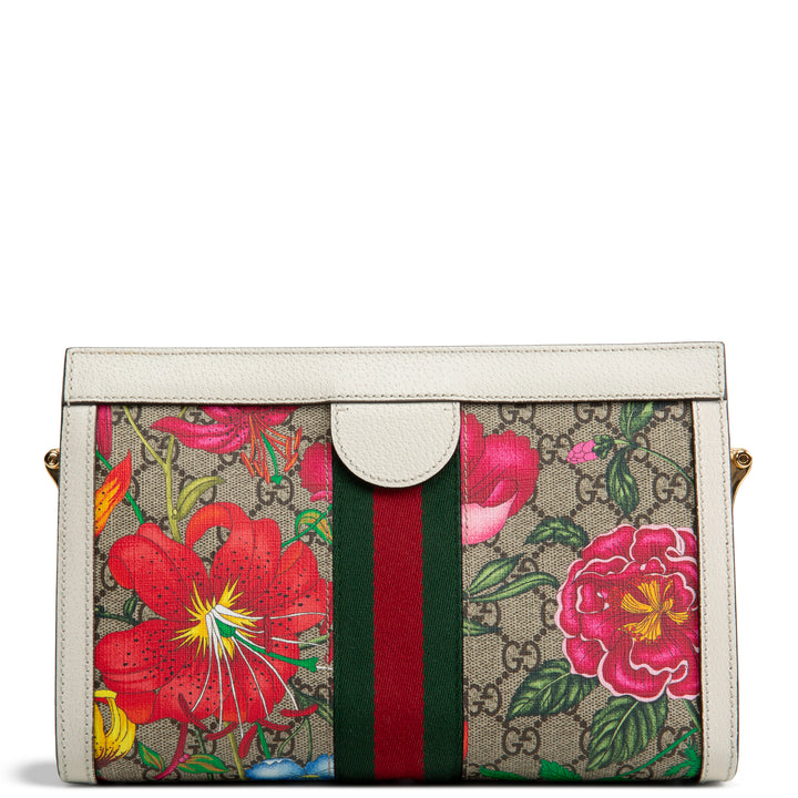 GUCCI GG Supreme Flora Ophida Chain Shoulder Bag