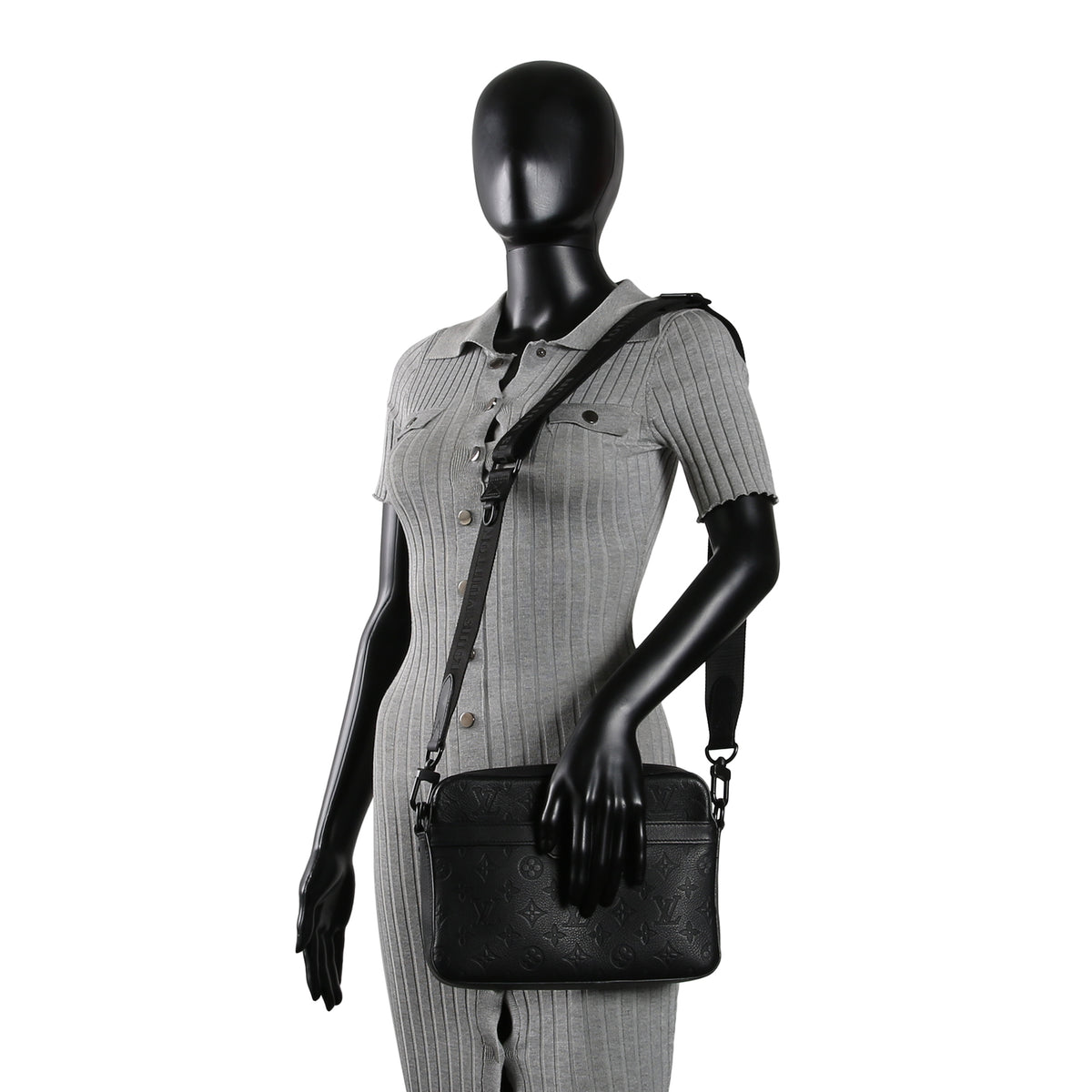 LOUIS VUITTON Monogram Shadow Trio Messenger Bag - Black