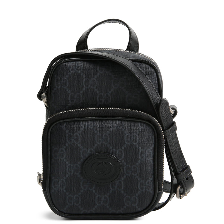 GUCCI GG Supreme Mini Messenger Bag - Black