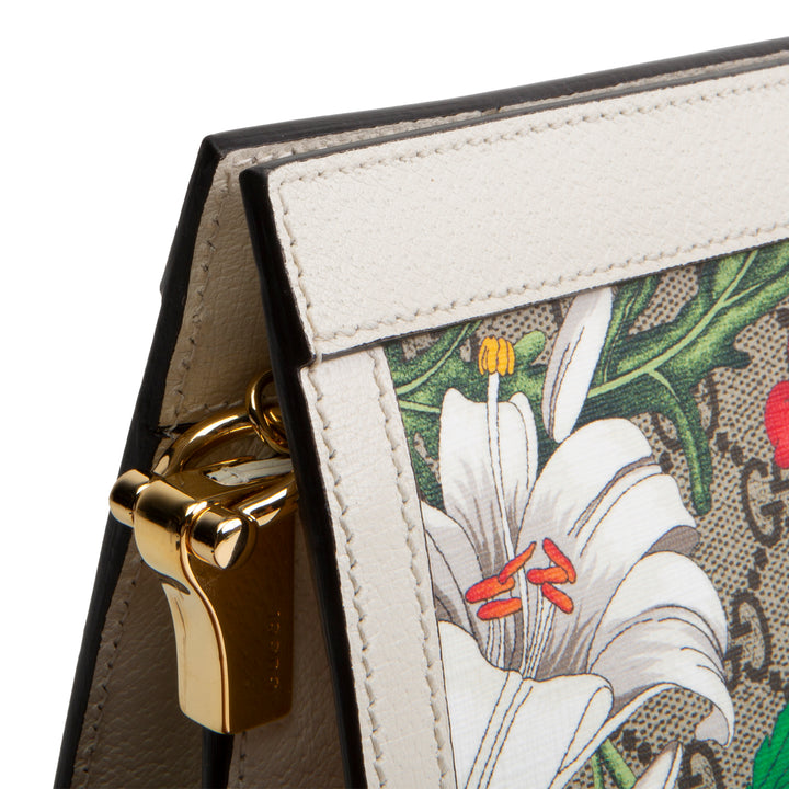 GUCCI GG Supreme Flora Ophida Chain Shoulder Bag
