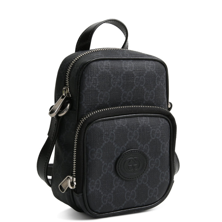 GUCCI GG Supreme Mini Messenger Bag - Black