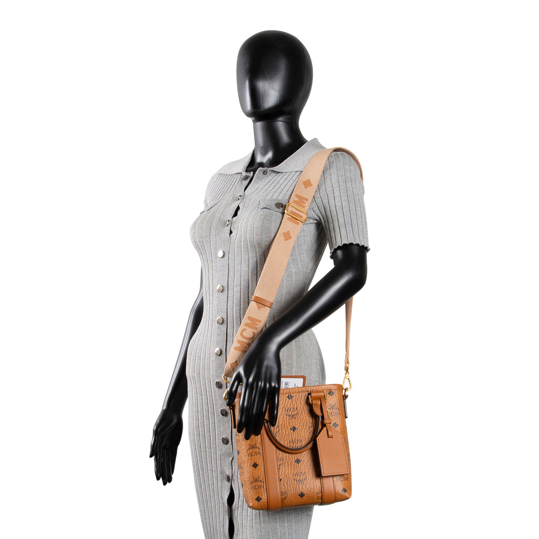 MCM Visetos Aren Tote - Cognac