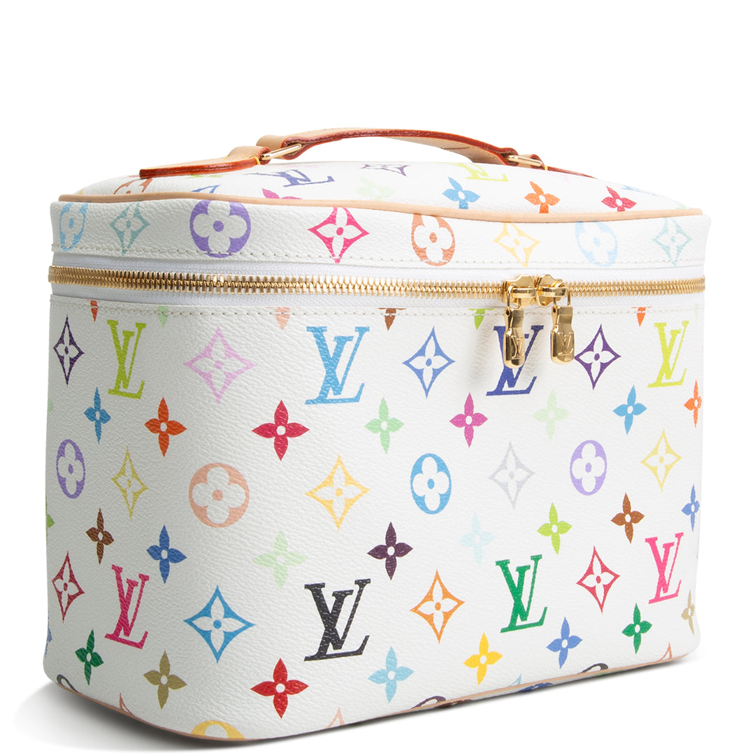 LOUIS VUITTON x Takashi Murakami Multicolore Nice BB Vanity - White