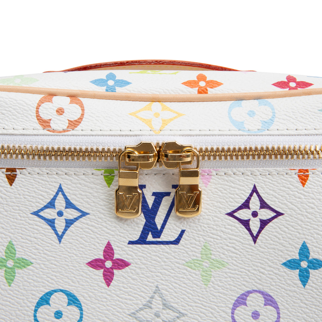 LOUIS VUITTON x Takashi Murakami Multicolore Nice BB Vanity - White