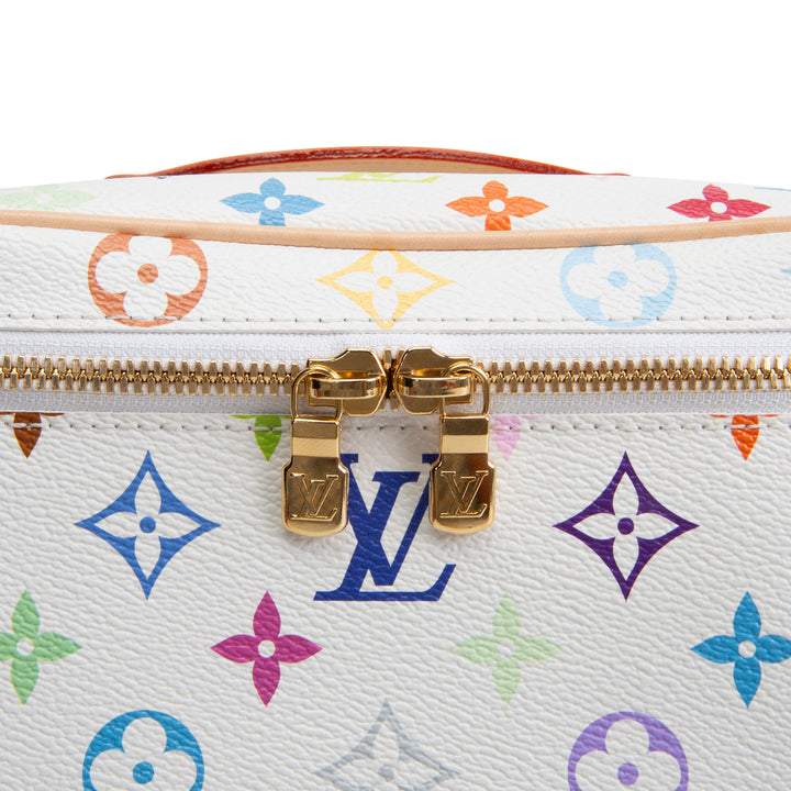 LOUIS VUITTON x Takashi Murakami Multicolore Nice BB Vanity - White