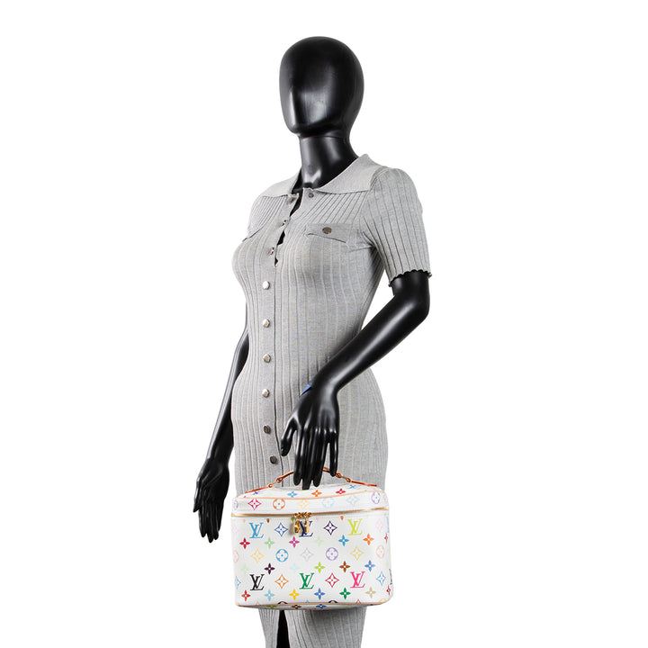 LOUIS VUITTON x Takashi Murakami Multicolore Nice BB Vanity - White