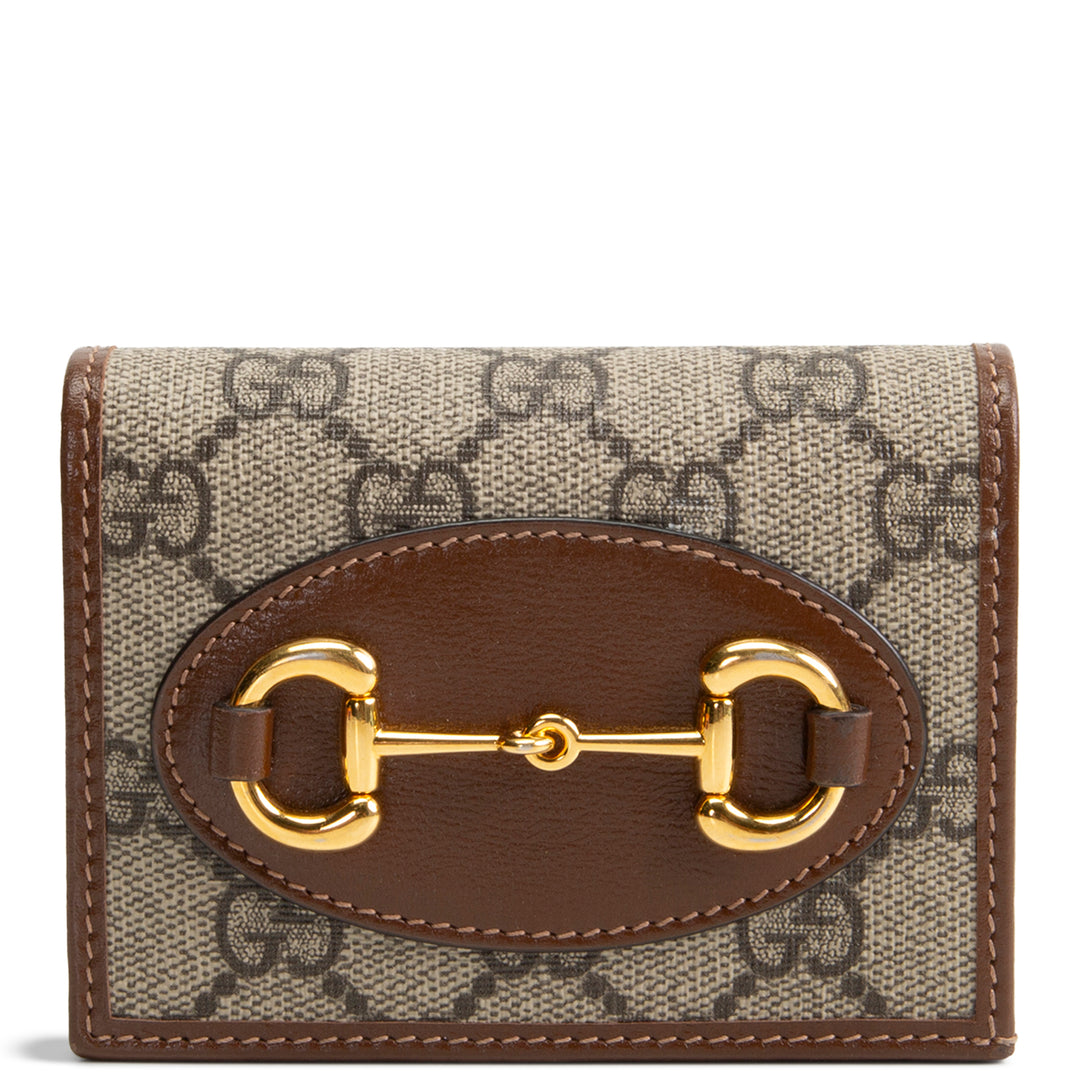 GUCCI GG Supreme Horsebit Compact Wallet