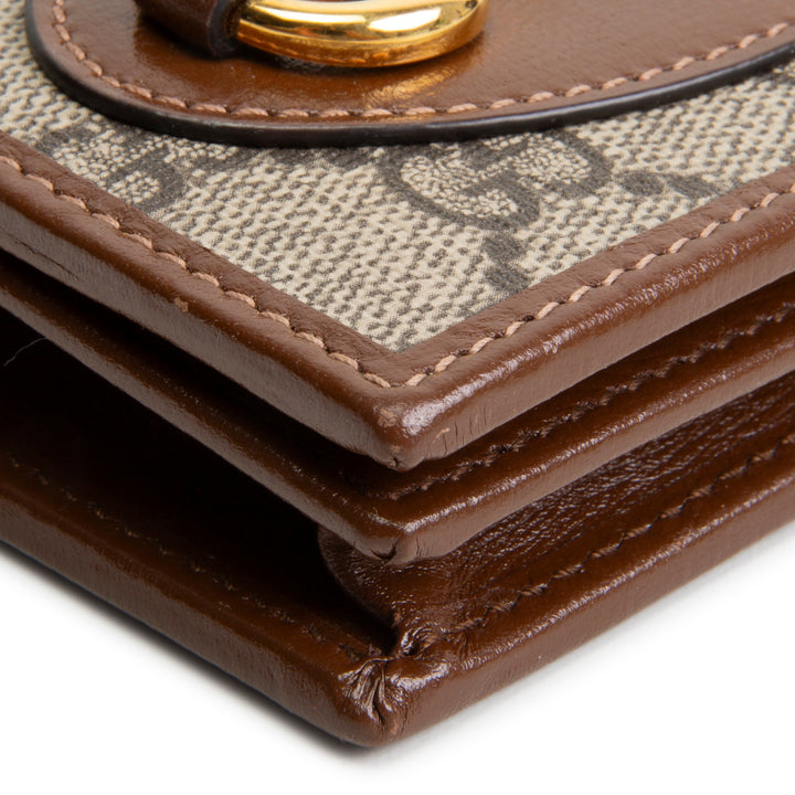 GUCCI GG Supreme Horsebit Compact Wallet
