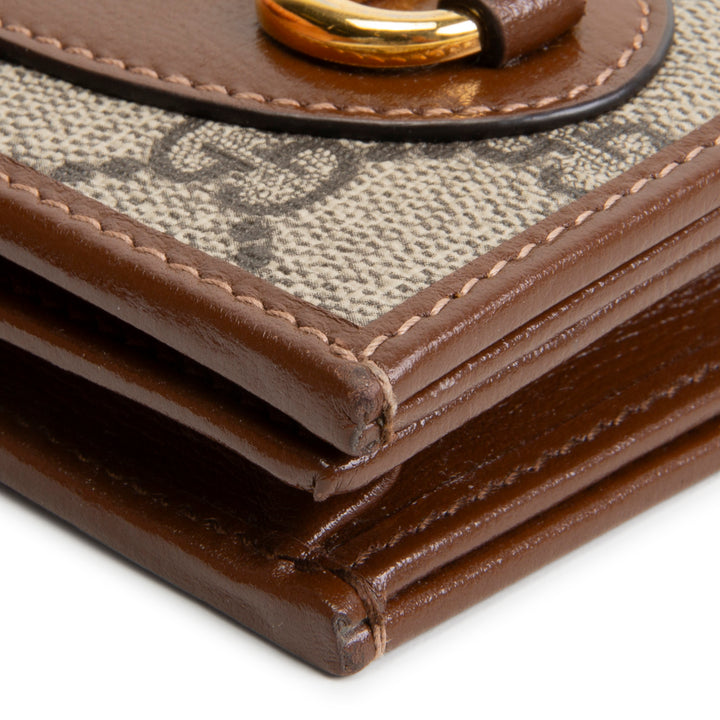 GUCCI GG Supreme Horsebit Compact Wallet