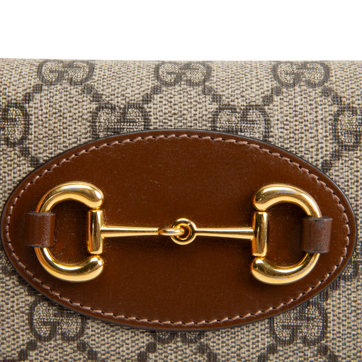 GUCCI GG Supreme Horsebit Compact Wallet