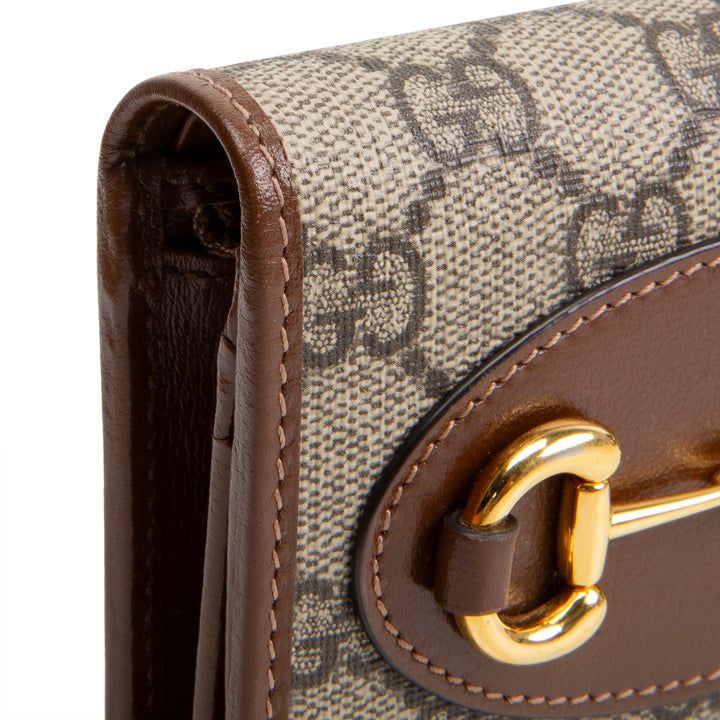 GUCCI GG Supreme Horsebit Compact Wallet
