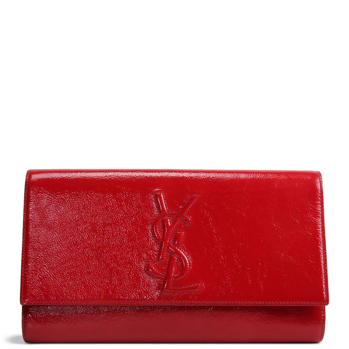 SAINT LAURENT Patent Leather Belle De Jour Clutch