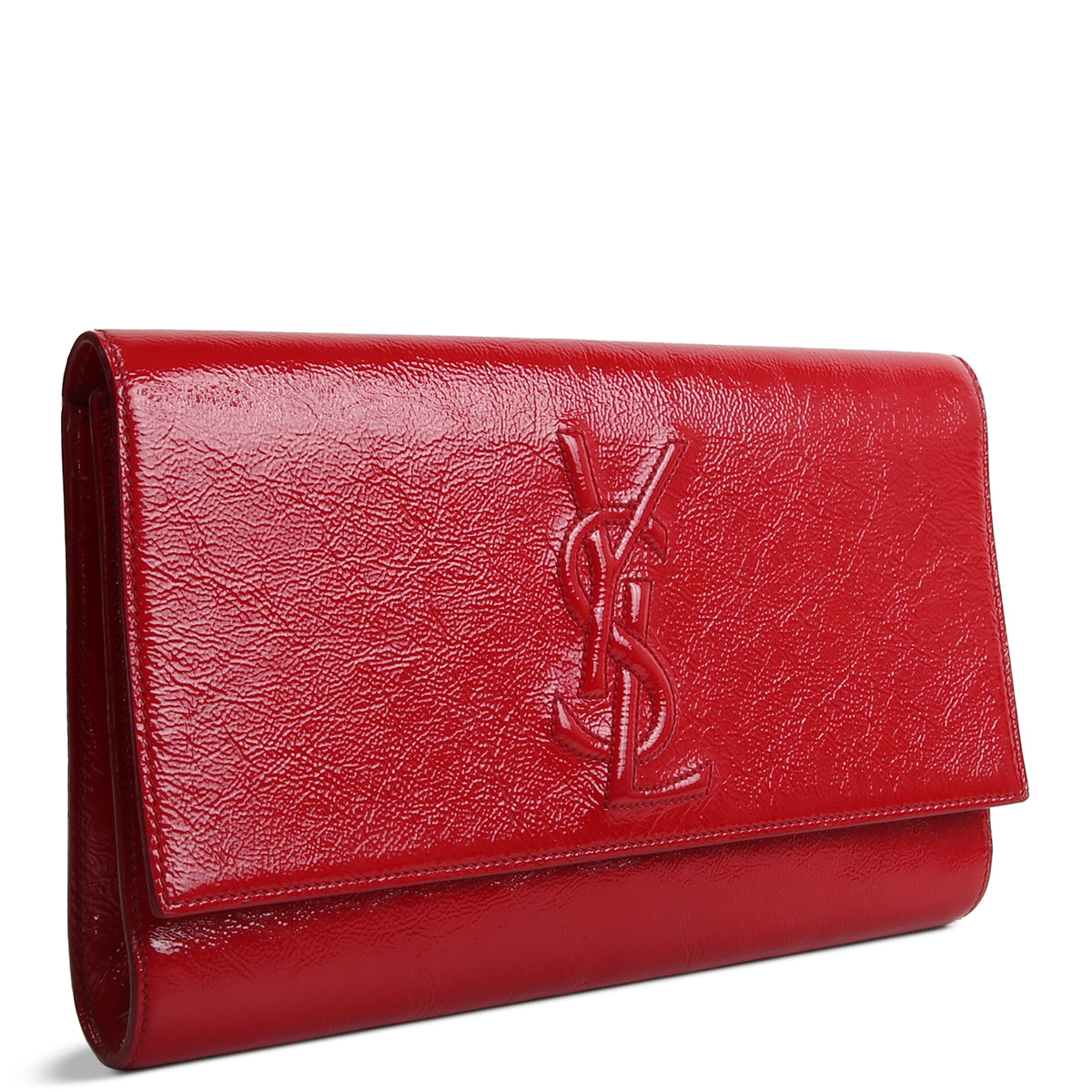 SAINT LAURENT Patent Leather Belle De Jour Clutch